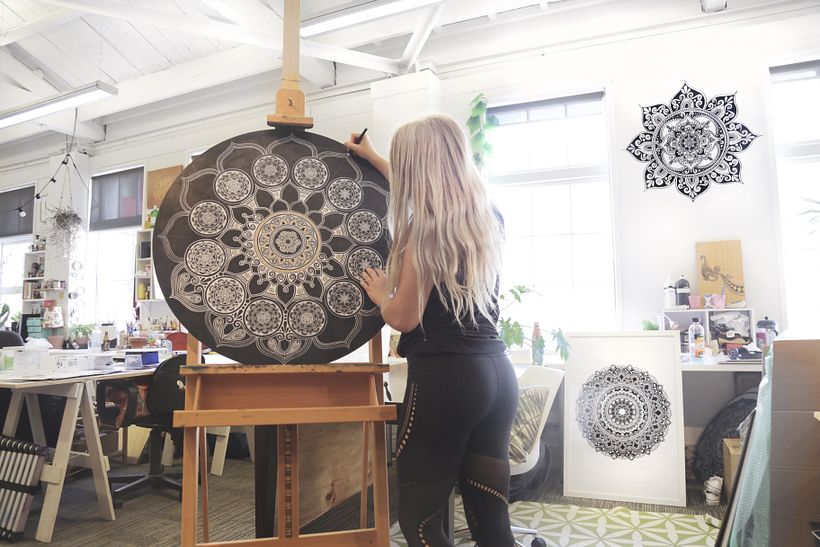 Black & Gold Mandala Painting 4