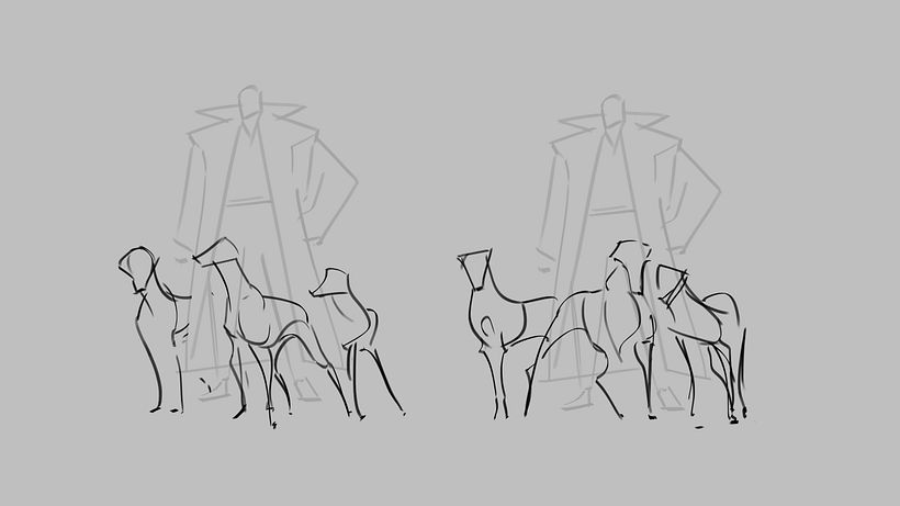 Gesture/pose sketch for supporting characters