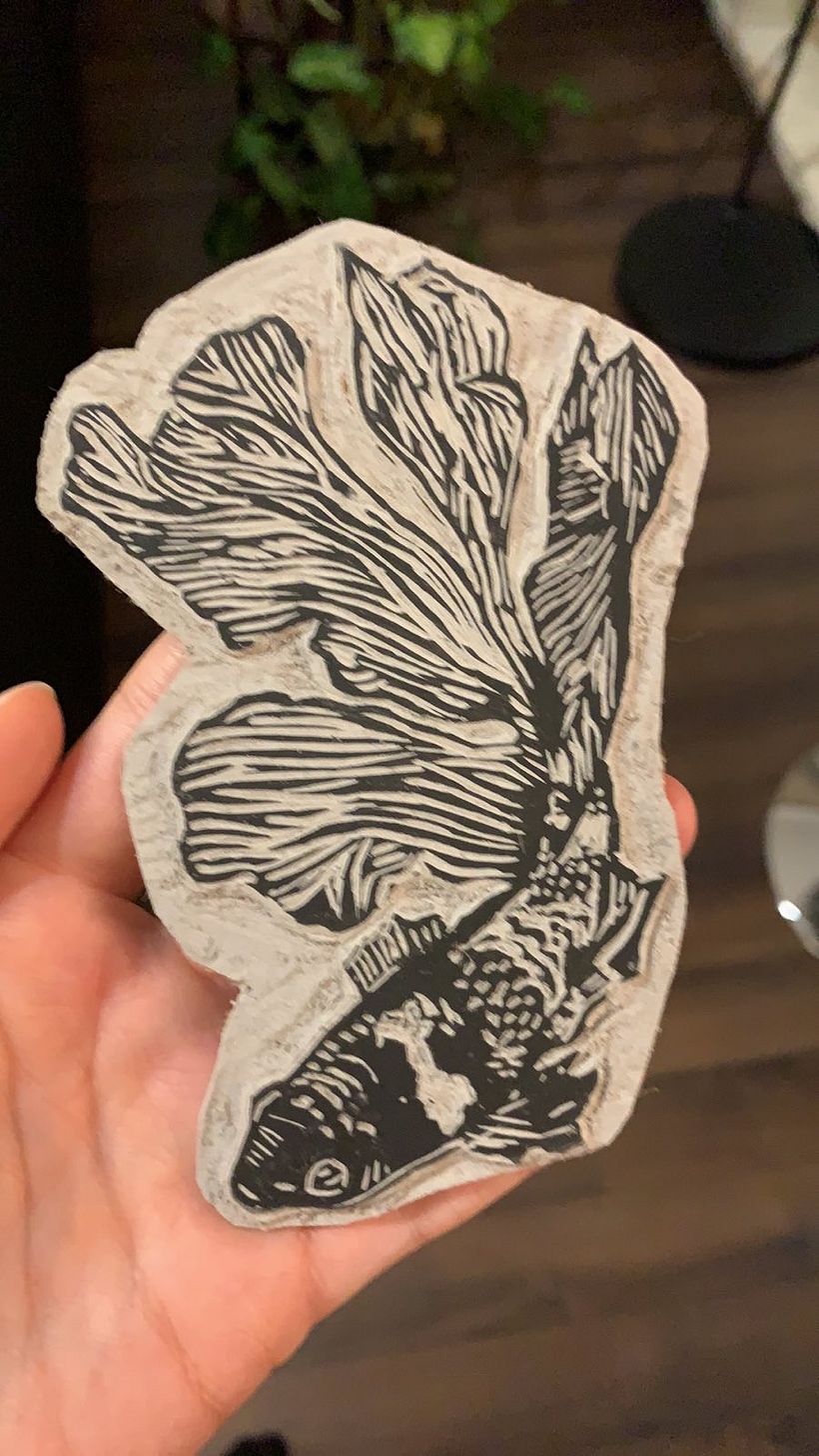 My project in Contemporary Printmaking with Linoleum course 3