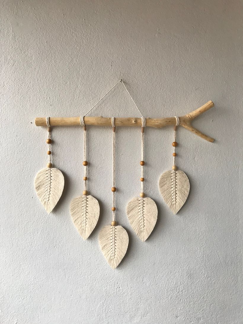 Painéis com folhas de macrame 7