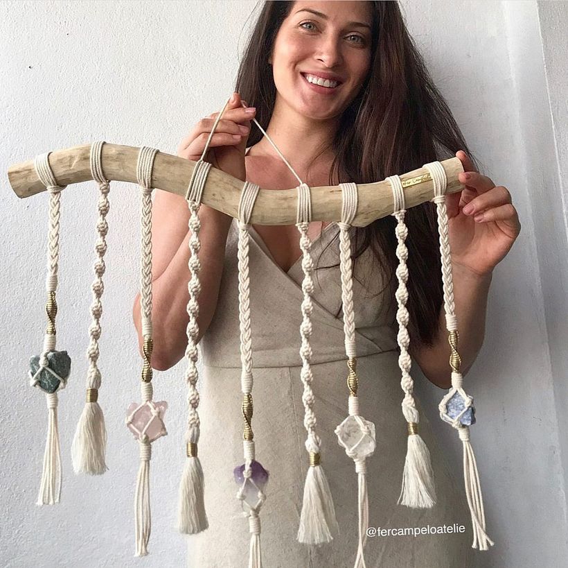 Macrame com cristais 1