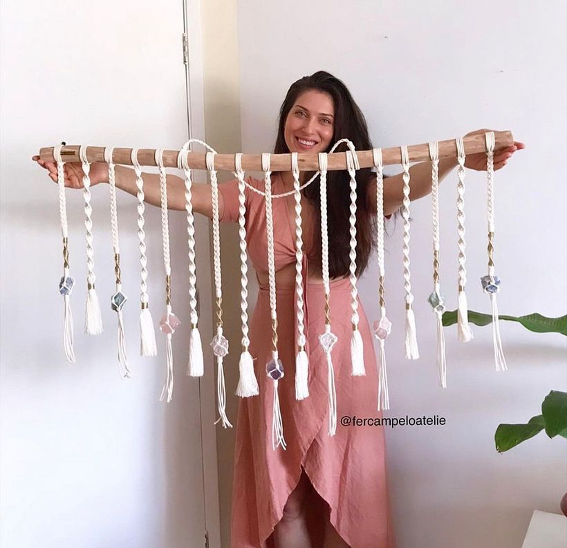 Macrame com cristais 6