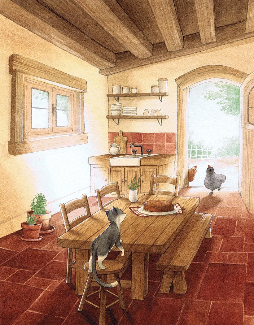 Bei dieser ersten Version wurde entschieden, dass der dunkelrote Bodenbelag zu rustikal aussah …