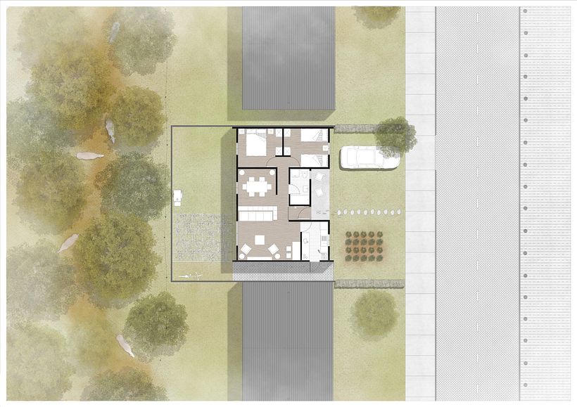 Proyecto vivienda rural nuevo amanecer Antuco, Biobio, Chile. 5