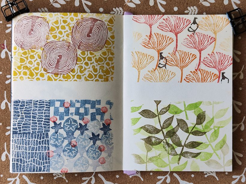 Mon projet du cours : Illustrations avec des tampons faits main 2