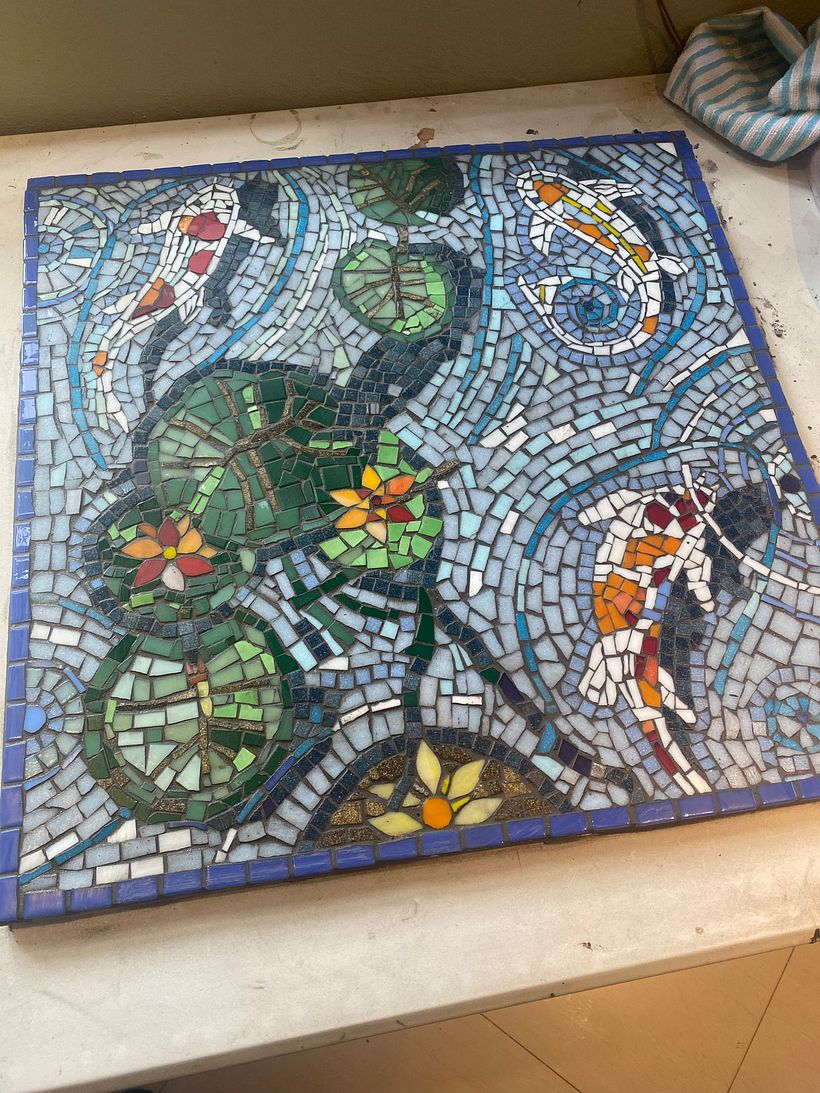 Table top - just finished grouting.