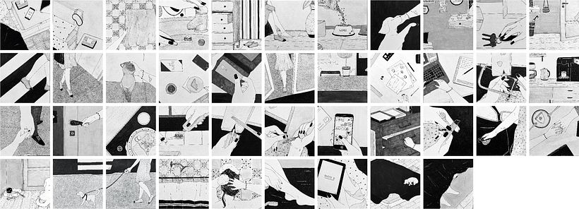 Line up das 42 ilustrações presentes no livro