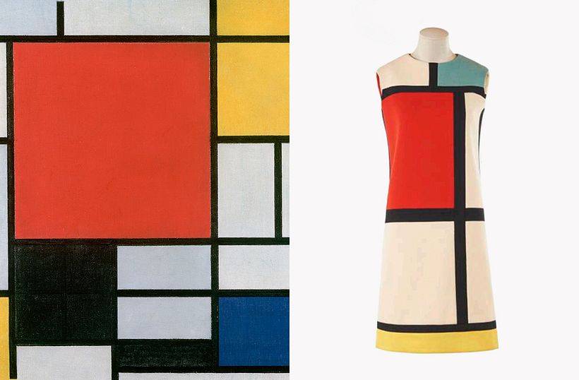 YSL Autumn/Winter 1965 dress, Hommage à Piet Mondrian courtesy YSL Aux Musées/Nicolas Mathéus.