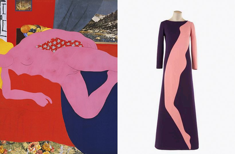 Great American Nude 2 by Tom Wessellmann courtesy MoMA; YSL Hommage à Tom Wesselmann via YSL Aux Musées.
