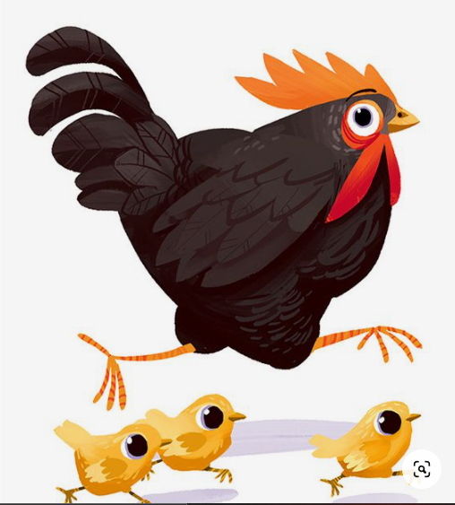 Este fue el concepto que empleé para hacer la animación de la gallina.