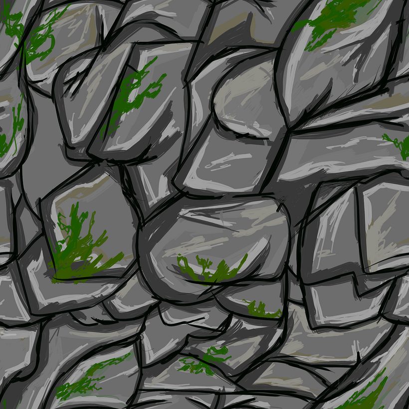Texturas creadas con Handpainting para los escenarios de la animación.