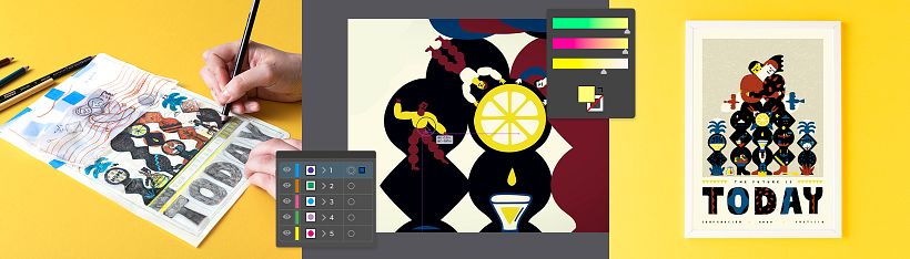 once I had my final sketch I made the image using Adobe Illustrator