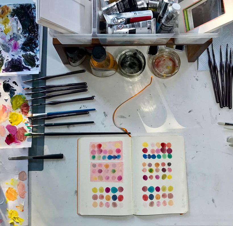 Exploring water-mixable oil paint as an alternative to solvent-mixable oil paint.