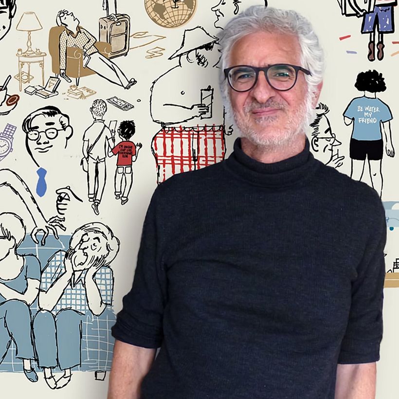 Miguel Gallardo during the filming of his Domestika course.