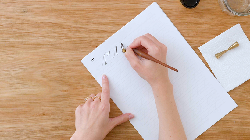 Practice light upstrokes and thick downstrokes