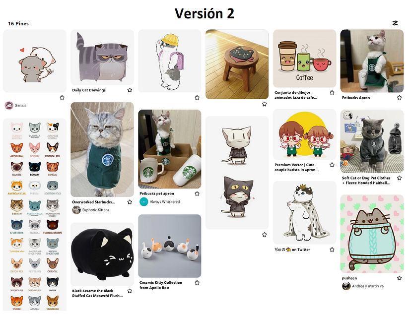 Moodboard de la segunda vez que hice el personaje.