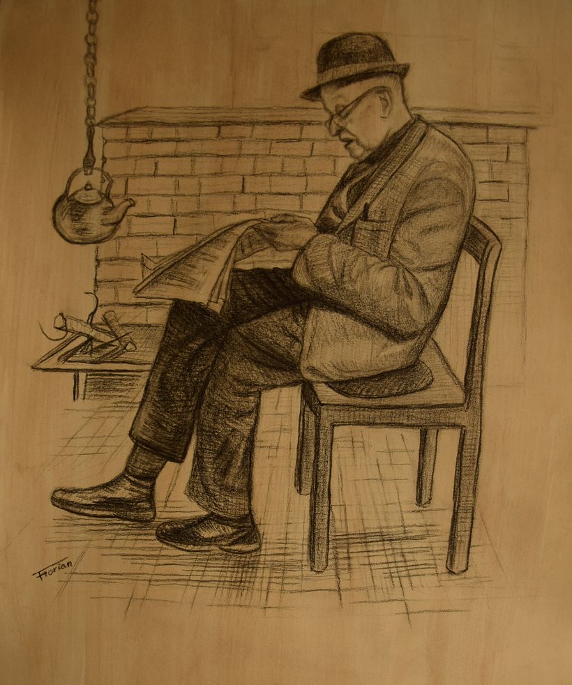 Old man by the fire 1
