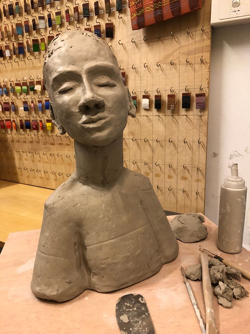 My project in Introduction to Clay Figurative Sculpture course 1