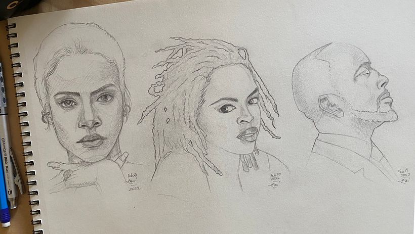 Mon projet du cours : Carnet de portraits : explorez le visage humain 8