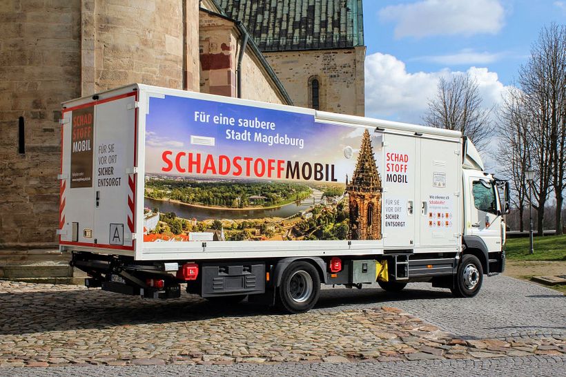 Schadstoffmobil der Abfallwirtschaft Magdeburg