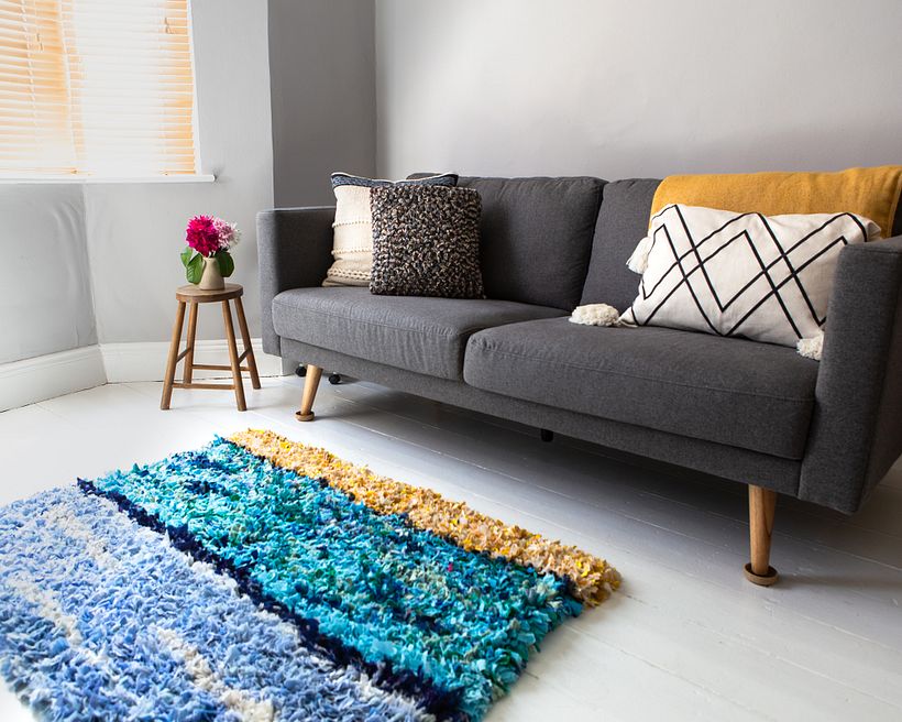 The Pacific Island rag rug in pride of place