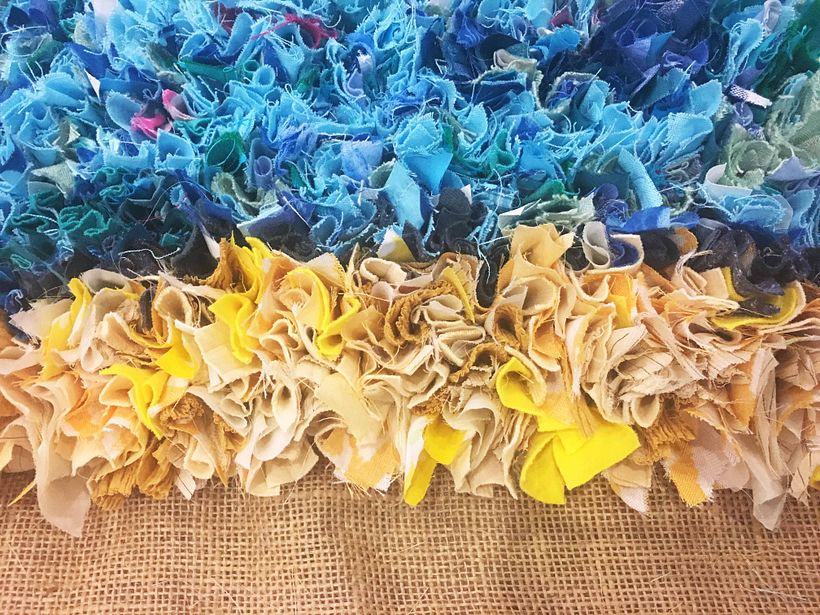 And here you can see how many different shades of blue and yellow went into both the beach and sea.