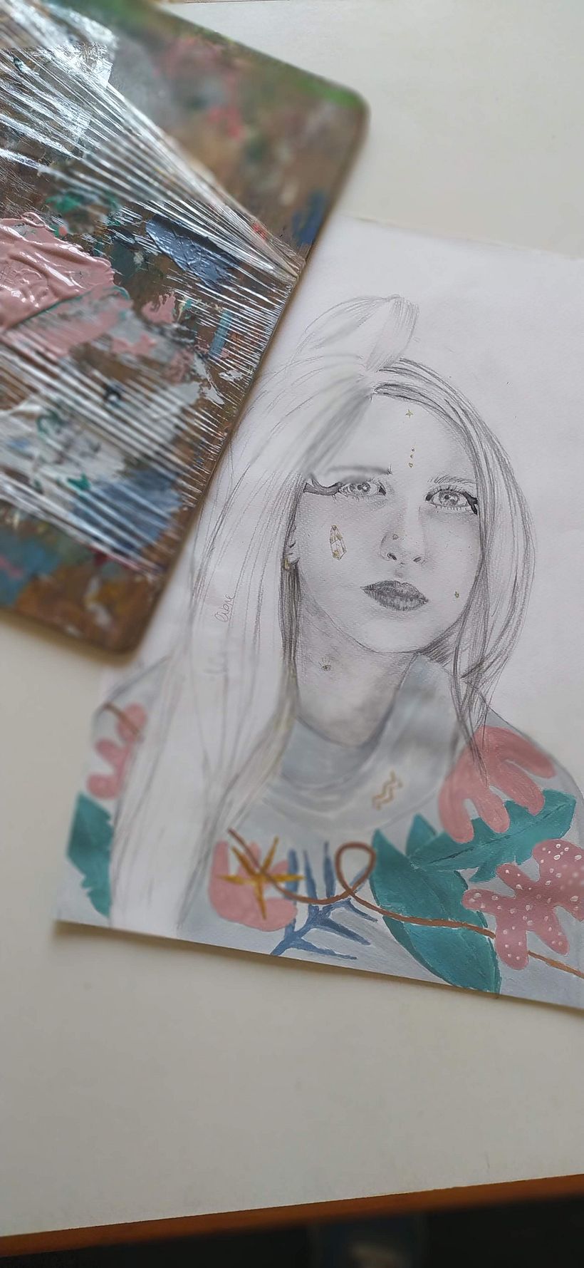 Mi Proyecto del curso: Retrato con lápiz, técnicas de color y Photoshop 1