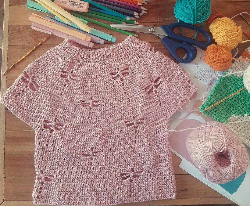 Blusa en tejido circular de crochet 3