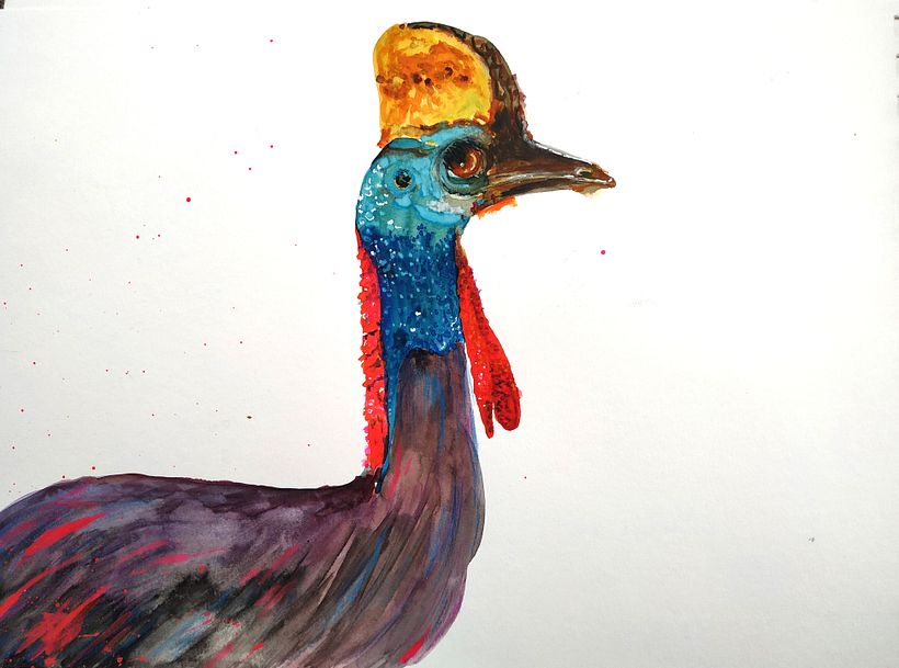 I did not sketch and went strait to painting and it made me free from being too concerned about details.