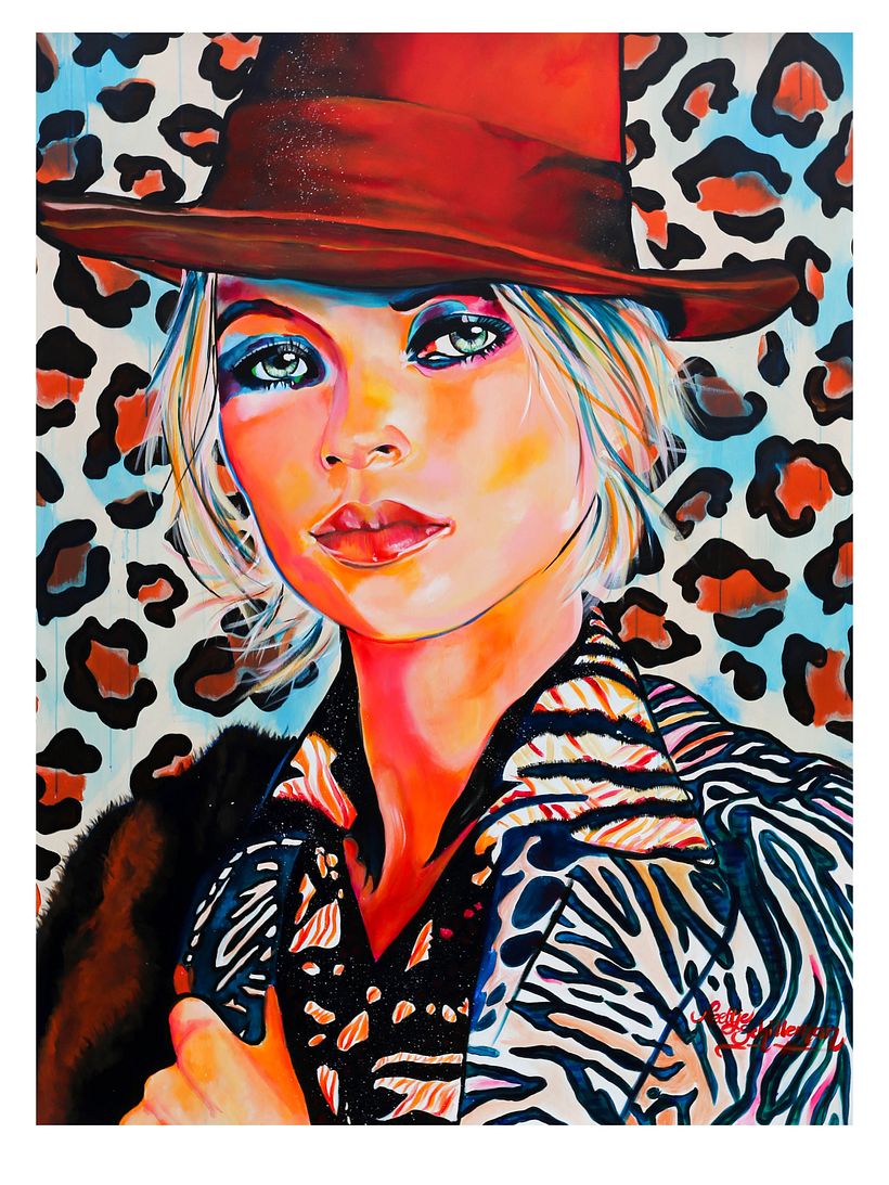 Acrylic painting in popart style from 2020 copyright @neeltjeschilleman