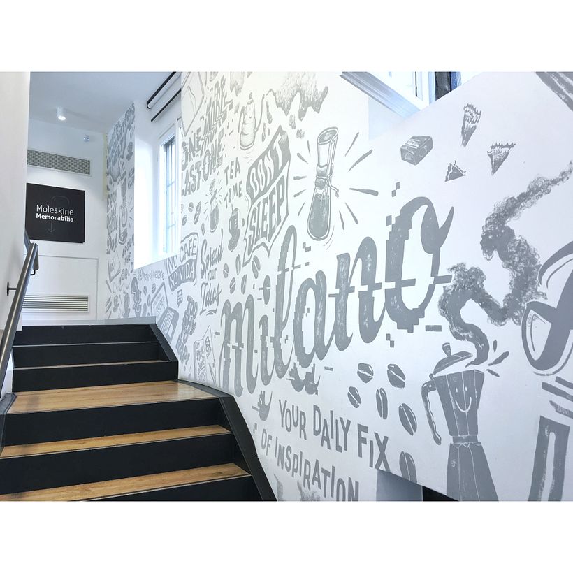 MOLESKINE® Cafe Milano - Mural Design - Traditional illustration