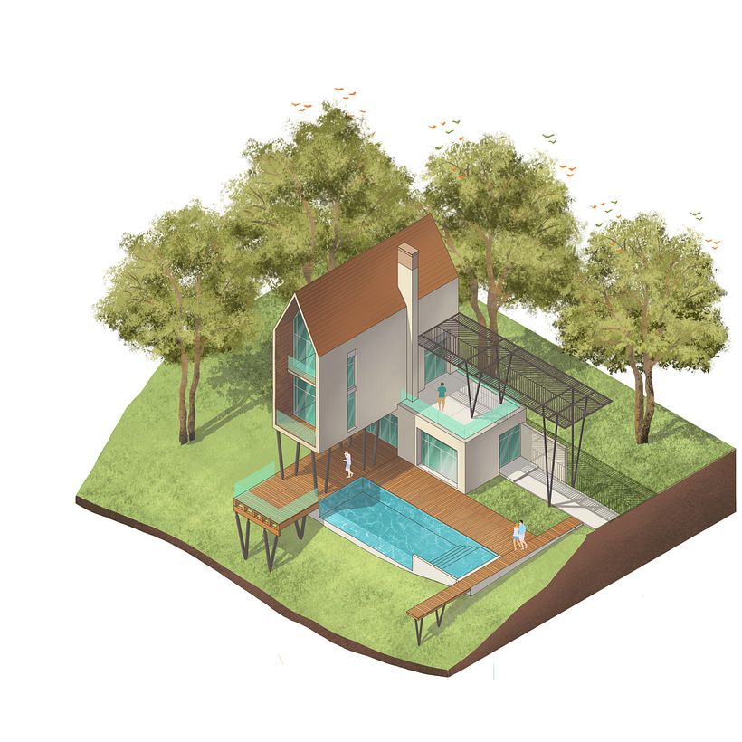 Isometric country village