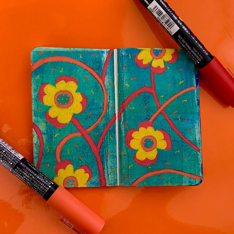 The background is like this because I used leftover ink from a stamping project and just rolled it on with a brayer.