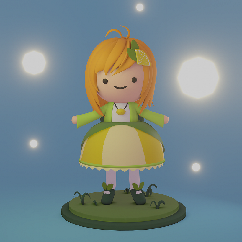 My project in Kawaii Character Creation in 3D with Blender  course 1