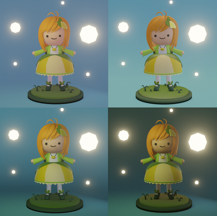 My project in Kawaii Character Creation in 3D with Blender  course 6