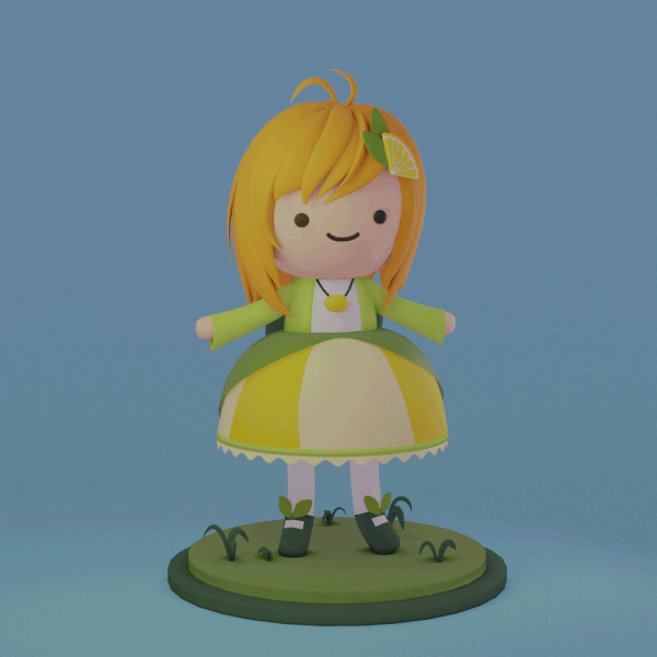 My project in Kawaii Character Creation in 3D with Blender  course 7
