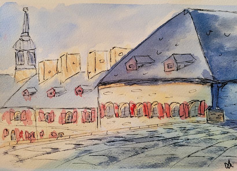 My project in Architectural Sketching with Watercolor and Ink course 1