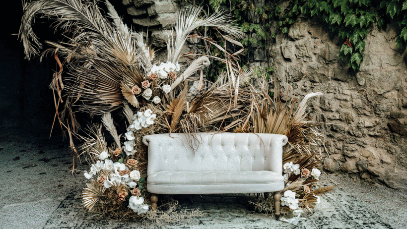 Arreglos florales de Violeta Gladstone en el curso "Diseño de centros con flores secas y preservadas"