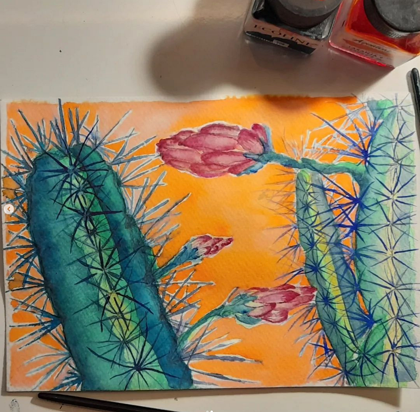 Cereus jamacaru (aquarela em Canson 300g, A5)