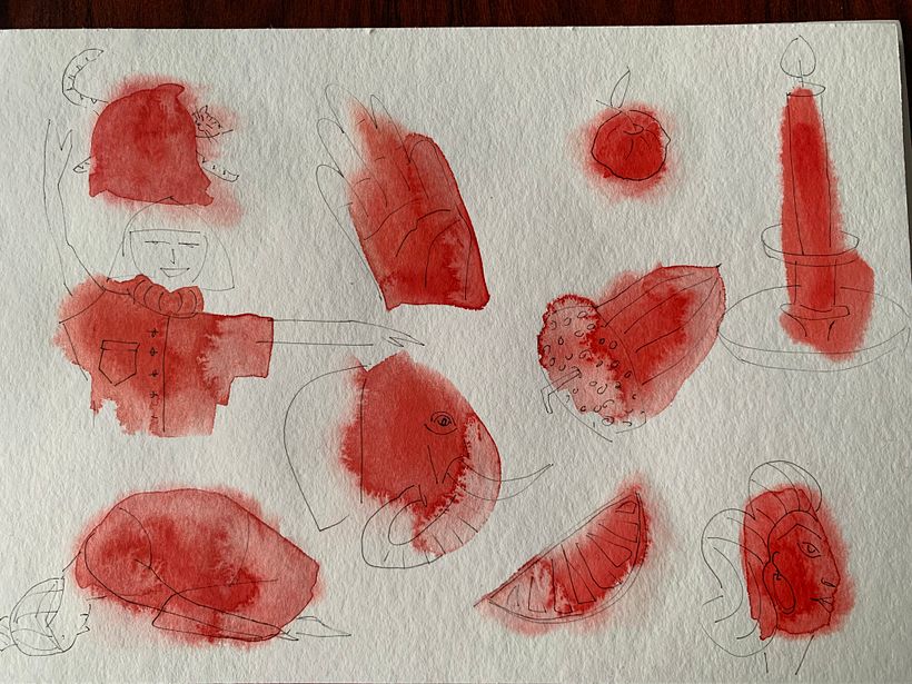 Seeing something concrete out of watercolor stains