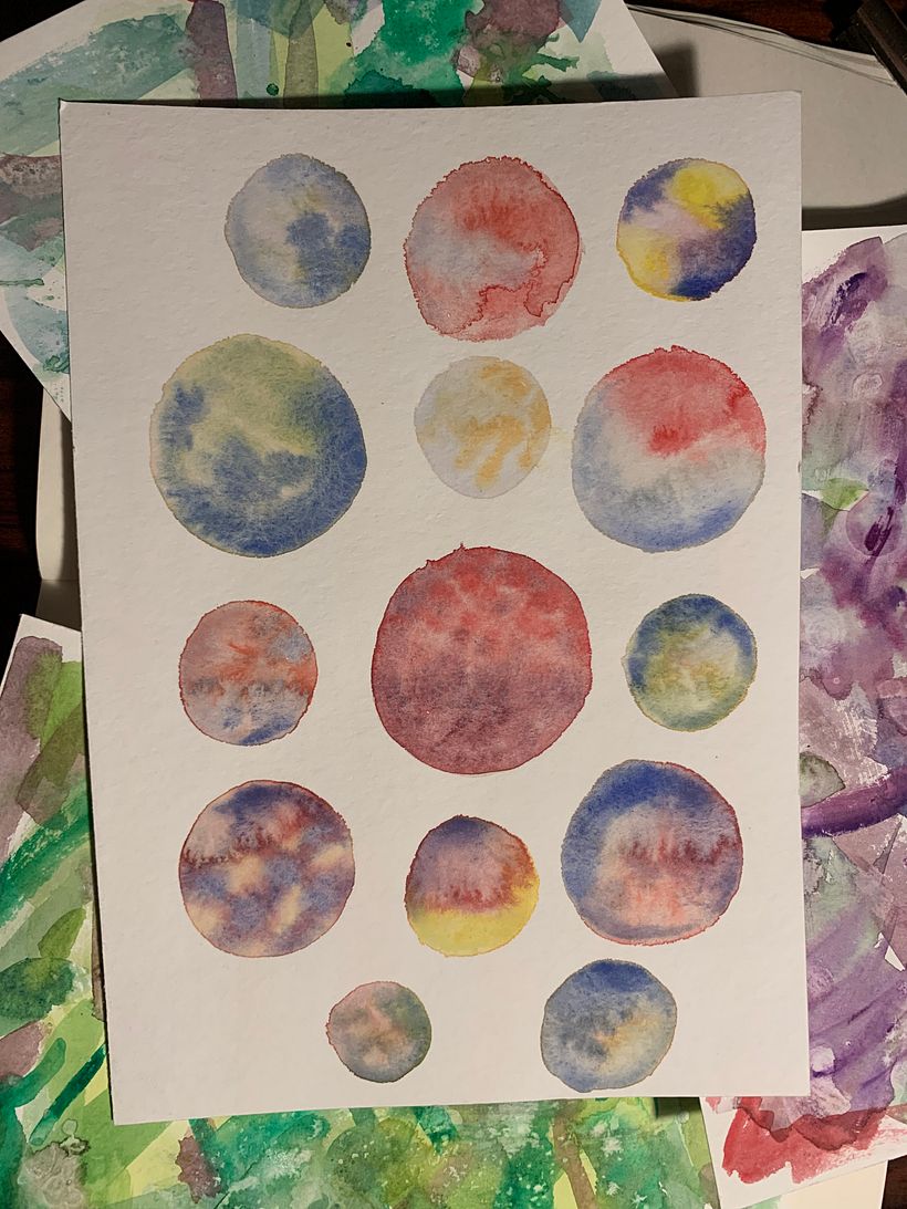 Colours and collage material