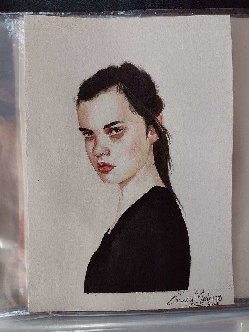 Meu projeto do curso: Retrato em aquarela a partir de uma fotografia 1 7