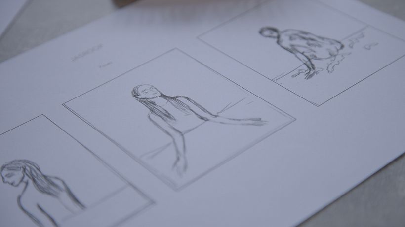 Preliminary sketches drawn up to share with Kristina's makeup artist and model.