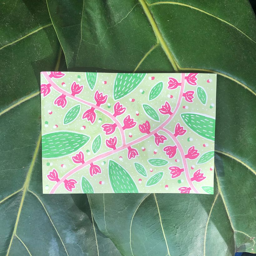 My project in Botanical Patterns in a Sketchbook: Conquer the Blank Page course - Geleneksel illüstrasyon