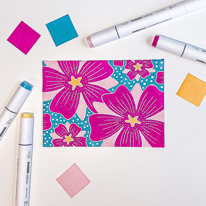 My project in Botanical Patterns in a Sketchbook: Conquer the Blank Page course - Geleneksel illüstrasyon