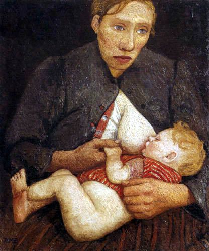 Madre amamantando a su niño, 1906.