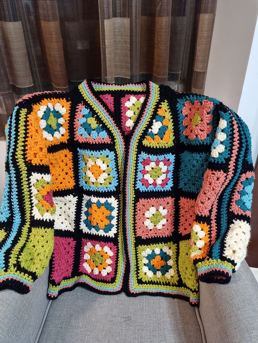 A colorful cardigan for a friend!