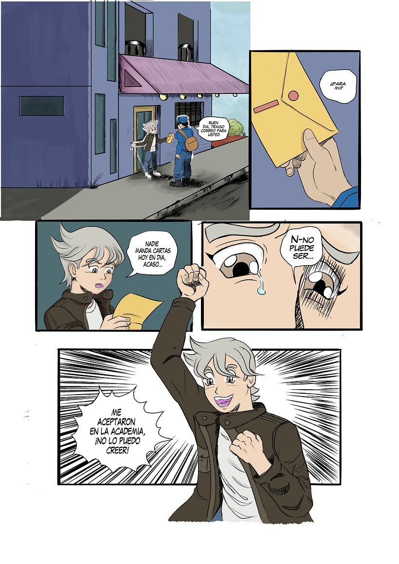 pagina manga a color. - Fumetto