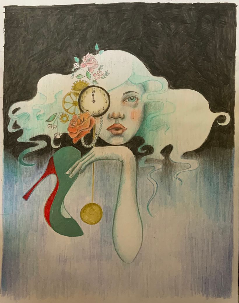 My project in Chiaroscuro Creative Portrait with Pencils course - Cinderella 3