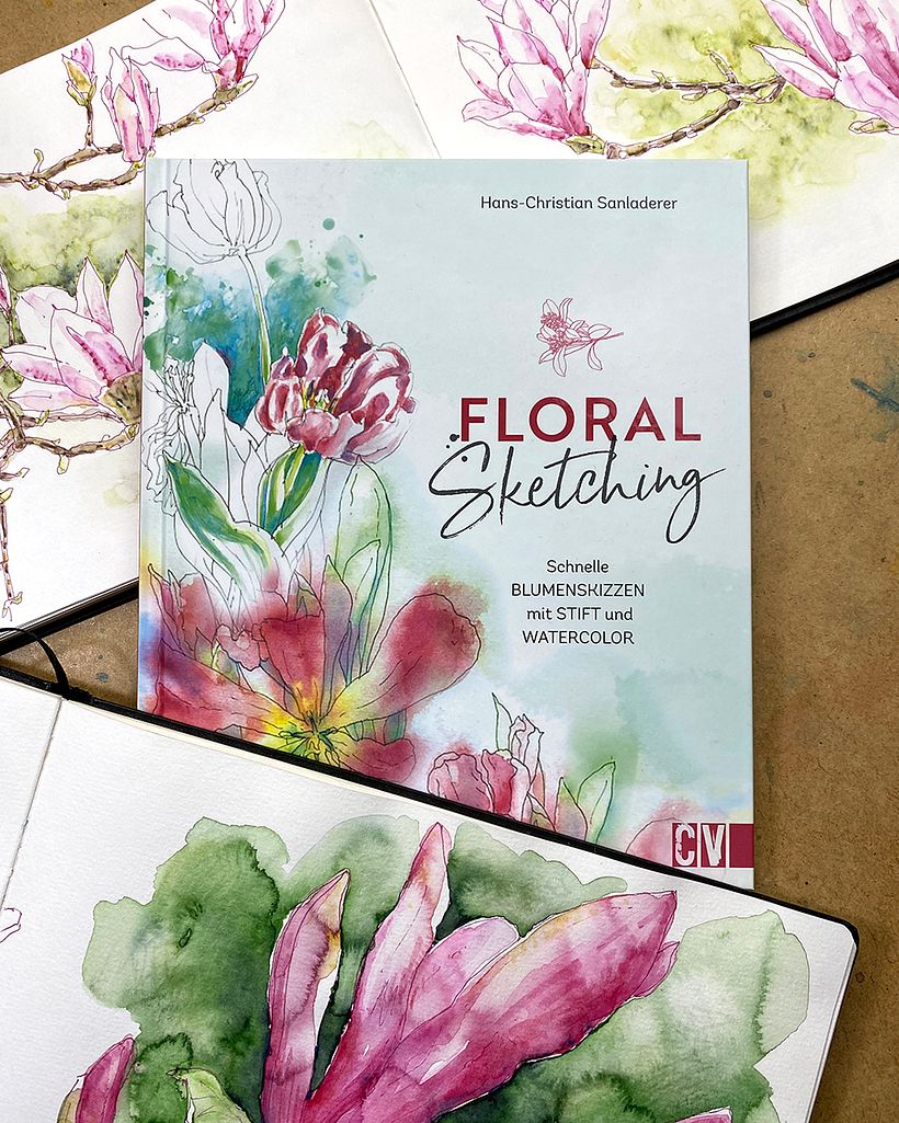 My first book "Floral Sketching" shows how to create botanical sketches with a huge variety of art materials - step by step.